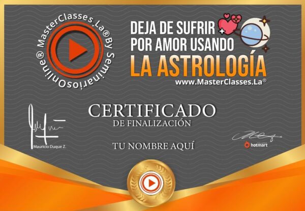 Certificado, Deja de sufrir por amor usando la astrología